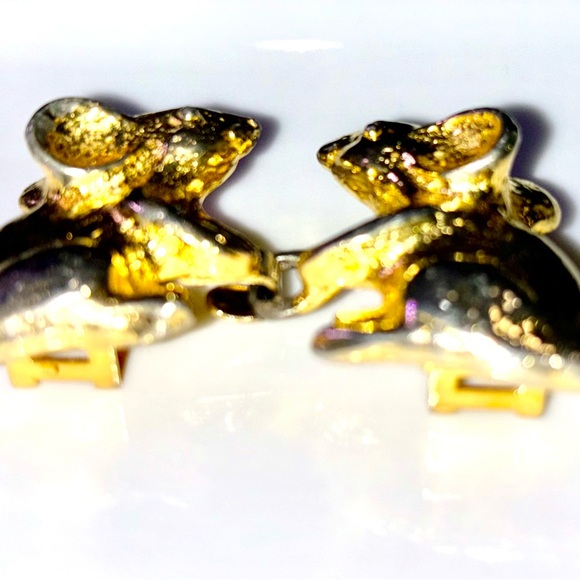 Twin JD AIMI 1974 Goldtone Mice Belt Buckle and Latch Visible Wear Fits - Picture 6 of 8